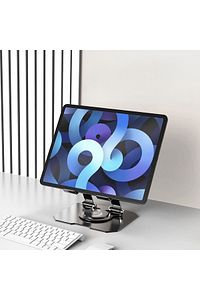 Masa Üstü Metal Tablet Ve Telefon Tutucu Stand 2 Kademeli 360 Derece Döndürülebilir ürün fotoğrafı