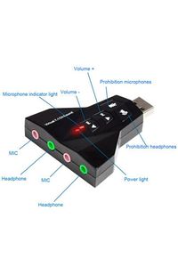 2100 Usb Ses Kartı 7 Kanal Çevirici Dönüştürücü Laptop Harici Kartı Mikrofon Kulaklık Girişli ürün fotoğrafı