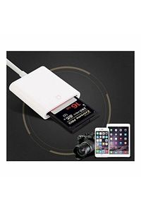 Nk-1022 Lightning To Sd Card Camera Reader Kablo Iphone Sd Micro Okuyucu Kablo Adaptör-beyaz ürün fotoğrafı