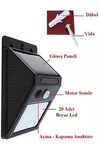 BWS010 LED50/765 0.5W-5W Solar Duvar Armatürü ürün fotoğrafı