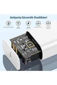 20 W Tüm Serilerle Uyumlu Hızlı Şarj Aleti Kablo Adaptör Set Iphone 11/12 /13/14/ Pro Max ürün fotoğrafı