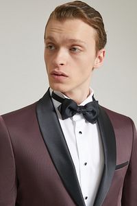 Ds Damat Slim Fit Bordo Jakar Desenli Damatlık & Smokin Takim Elbise ürün fotoğrafı