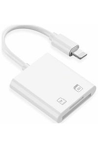 Nk-1022 Lightning To Sd Card Camera Reader Kablo Iphone Sd Micro Okuyucu Kablo Adaptör-beyaz ürün fotoğrafı