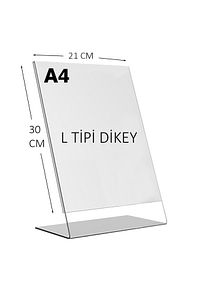 Heroglas A4 L Tipi Dikey Masa Üstü Şeffaf Pleksi / Föylük-Fiyatlık-Menü-Broşürlük ürün fotoğrafı