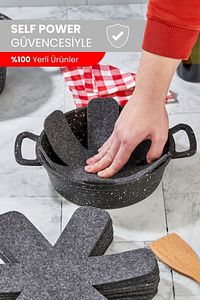 Kalın Tencere,tava & Borcam Koruyucu Çizdirmez Elyaf Keçe 6'lı Set 30x30 Cm Tava Koruyucu Çizdirmez ürün fotoğrafı