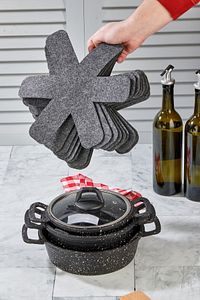 Kalın Tencere,tava & Borcam Koruyucu Çizdirmez Elyaf Keçe 6'lı Set 30x30 Cm Tava Koruyucu Çizdirmez ürün fotoğrafı