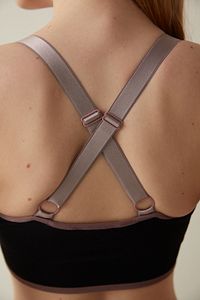 Siyah Contrast Dikişsiz Seamless Sporcu Sütyeni ürün fotoğrafı