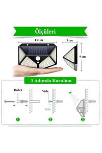 Güneş Enerjili Paris Dünyası Bahçe Lambası 100 Led 4lü Paket Bahçe Aplik Bahçe Lambası Aydınlatma ürün fotoğrafı