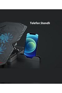 Sx-35 Snower 6 Fanlı 9-15,6 Inç Notebook Laptop Soğutucu Stand Telefon Standlı 2800rpm ürün fotoğrafı