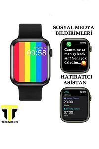 Arama Özellikli ve Tüm Telefonlarla Uyumlu Türkçe Yeni Versiyon Akıllı Saat ve Bluetooth Kulaklık ürün fotoğrafı