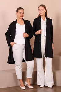 Kadin Tesettur Ceket Blazer Ceket Tesettur Blazer Kadin Siyah ürün fotoğrafı