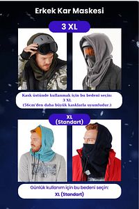 Erkek Siyah Polar Rüzgar Geçirmez Kar Maskesi Balaklava Şapka Atkı Boyunluk Kar Maskesi ürün fotoğrafı
