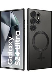 Samsung Galaxy S24 Ultra Kılıf Kamera Lens Korumalı Magsafe Şarj Kilifi Şeffaf Renkli Yumuşak Kapak ürün fotoğrafı