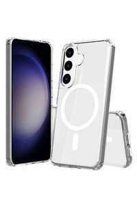 Galaxy S24 Plus / S25 Plus Kılıf Kamera Çıkıntılı Magsafe Wireless Şarj Sert Şeffaf Kapak ürün fotoğrafı