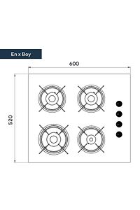 Ko-40 Tshdf Siyah Oval Set Üstü Cam Ocak 8mm ürün fotoğrafı