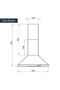 Dp6-s Siyah Piramit Davlumbaz ürün fotoğrafı