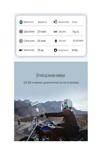 2 Intercom Bağlantılı Su Geçirmez Motosiklet Kask Bluetooth 5.3 300m Intercoom 2.000mah ürün fotoğrafı