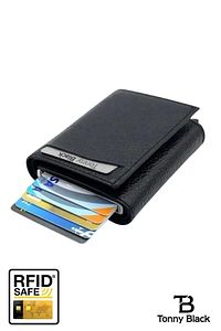 Orijinal Otomatik Mekanizmalı Kutulu Rfid Korumalı Hırsızlık Engelleyici Para & Kartlıklı Cüzdan ürün fotoğrafı