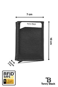 Orijinal Otomatik Mekanizmalı Kutulu Rfid Korumalı Hırsızlık Engelleyici Para & Kartlıklı Cüzdan ürün fotoğrafı