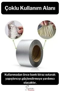 Su Geçirmez Sızdırmaz Alev Geciktirici Dayanıklı Sakız Bant 48 Mm X 2 Mt Alüminyum Tamir Bandı ürün fotoğrafı