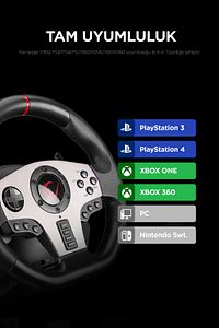 V902 Ps4/pc/xboxone/xbox360 /xbox Series S Uyumlu 3 Pedallı Oyuncu Direksiyonu ürün fotoğrafı