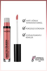 Matte Queen Lipstick Kalıcı Mat Likit Ruj - 06 Noble Rose - Nude ürün fotoğrafı
