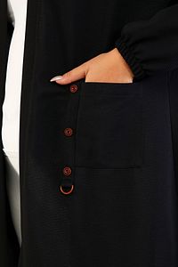 Kadin Buyuk Beden Orgu Hirka Celik Ottoman Siyah ürün fotoğrafı