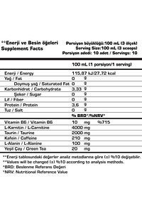Eco Tactical L-Carnitine 4000 mg 1000 mL (Cuba Libre Kokteyl/Kola-Limon) ürün fotoğrafı