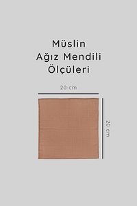 12'li Müslin Ağız Mendili , Ter Bezi Çift Kat Dikimli 20x20 - Zt0011 ürün fotoğrafı