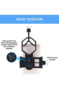 Teleskop Dürbün Mikroskop Uyumlu Telefon Tutucu Adaptör Universal Telefon Bağlantı Aparatı ürün fotoğrafı