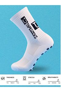 Unisex Beyaz Anti Slip Socks Kaymaz Silikon Havlu Taban Dikişsiz Maç Pro Sporcu Çorabı ürün fotoğrafı