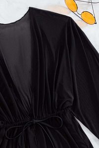Uzun Önden Bağlamalı Plaj Elbisesi Pareo Kimono ürün fotoğrafı