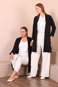 Kadin Tesettur Ceket Blazer Ceket Tesettur Blazer Kadin Siyah ürün fotoğrafı