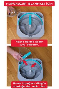 Aqua Master Temiz & Kirli Suyu Ayırma Özelliği Otomatik Temizlik Seti Mop Paspas ürün fotoğrafı