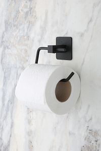 Kare Yapışkanlı Siyah Açık Tuvalet Kağıtlığı Wc Kağıtlık Tutucu ürün fotoğrafı