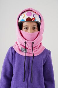 Kız Çocuk Pembe Polar Balaklava Kar Maskesi Boyunluk Şapka Atkı Bir Arada ürün fotoğrafı