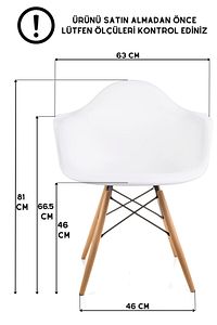Lisa Beyaz Kolçaklı Eames Sandalye - Cafe Balkon Mutfak Sandalyesi ürün fotoğrafı