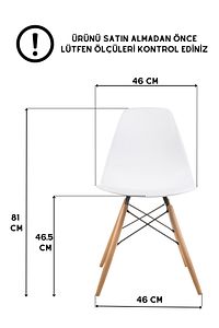 2 Adet Mona Beyaz Eames Sandalye Cafe Balkon Mutfak Sandalyesi ürün fotoğrafı