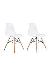 2 Adet Mona Beyaz Eames Sandalye Cafe Balkon Mutfak Sandalyesi ürün fotoğrafı