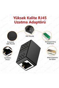 Gigabit Destekli Rj45 Dişi Dişi Cat5e/cat6/7/8 Ethernet Internet Lan Ağı Birleştirici Ara Aparatı ürün fotoğrafı