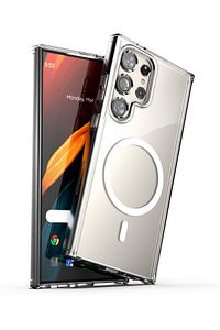 Samsung Galaxy S24 Ultra Kılıf Kamera Çıkıntılı Magsafe Wireless Şarj Sert Şeffaf Kapak (Uyumlu) ürün fotoğrafı