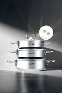 Silver 6 Parça Paslanmaz Çelik Sahan Seti (16-18-20 CM) ürün fotoğrafı