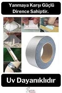Su Geçirmez Sızdırmaz Alev Geciktirici Dayanıklı Sakız Bant 48 Mm X 2 Mt Alüminyum Tamir Bandı ürün fotoğrafı