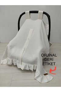 Organik Pamuk Fırfırlı Müslin Puset Örtüsü (1.SINIF MÜSLİN) ürün fotoğrafı