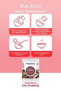 Chia Pudding 57 G (YÜKSEK LİF KAYNAKLI PUDDİNG KARIŞIMI DÜŞÜK KALORİLİ VEGAN, GLÜTENSİZ) ürün fotoğrafı