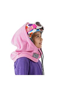 Kız Çocuk Pembe Polar Balaklava Kar Maskesi Boyunluk Şapka Atkı Bir Arada ürün fotoğrafı