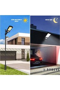 Solar Güneş Enerjili Led Bahçe Aydınlatması 120 Ledli 3 Modlu Hareket Sensörlü Su Geçirmez Lambası ürün fotoğrafı