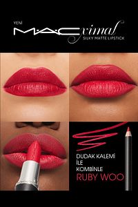 M·A·CXIMAL Silky Matte Lipstick Nemlendirme Etkili Yoğun Renk Sağlayan Ruj - Ruby Woo ürün fotoğrafı