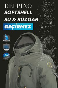 Su Ve Rüzgar Geçirmez Kürklü Softshell Erkek Mont ürün fotoğrafı