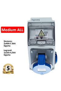 Elektrikli Araç Kombinasyon Kutusu, Tesla Blue Adaptöre Uyumlu,  ''Medium ALL'' 3x32A + 1x16A ürün fotoğrafı